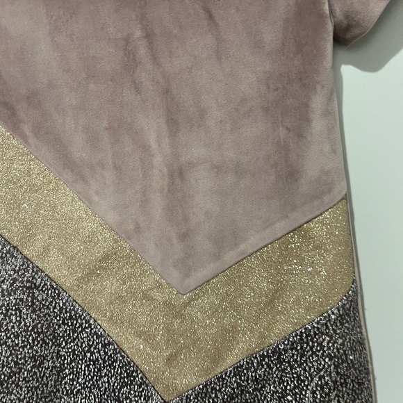 Imoga Girls Paris Dress Velvet Size 3 Mixed Media Shift Short Sleeves Party - Picture 4 of 6